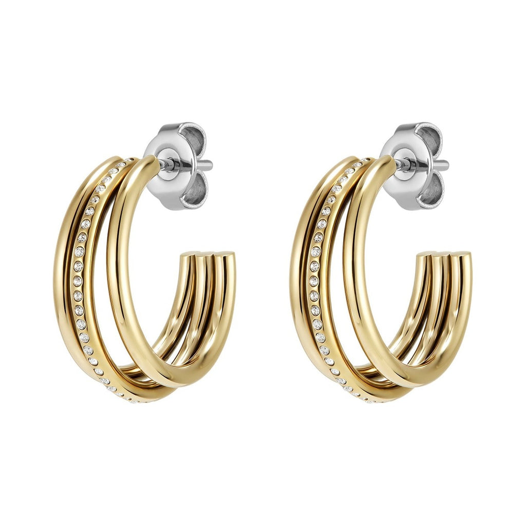 Olivia Burton Classic Everstacked Hoop Earrings Stainless Steel Gold Plated by Olivia Burton