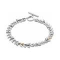 Clogau Silver Leaf CZ T-Bar Bracelet 3SROY1404