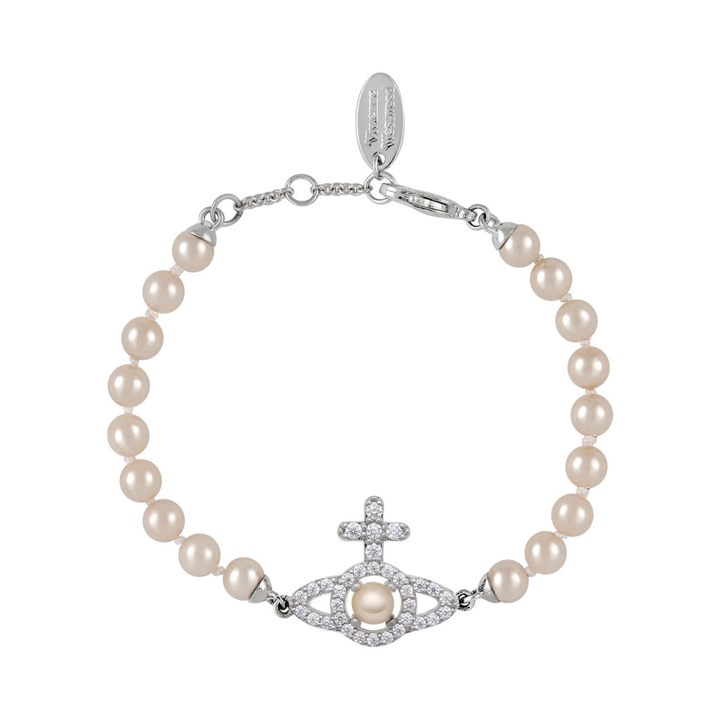 Vivienne Westwood Cream Rose Pearl Olympia Pearl Bracelet 6103007R-02P373