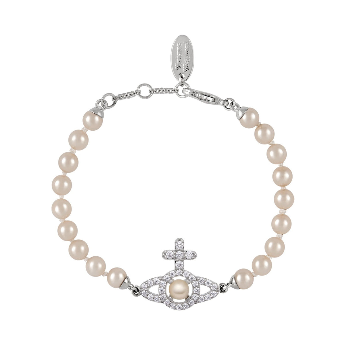 Vivienne Westwood Cream Rose Pearl Olympia Pearl Bracelet 6103007R-02P373