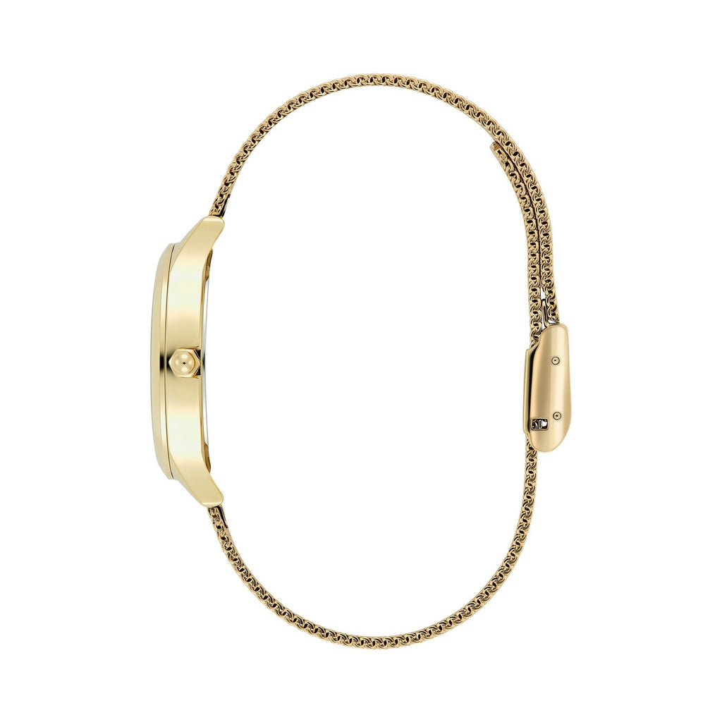 Olivia Burton Ladies Signature Ivory Sunburst Dial Mesh Bracelet Watch Gold Plated by Olivia Burton