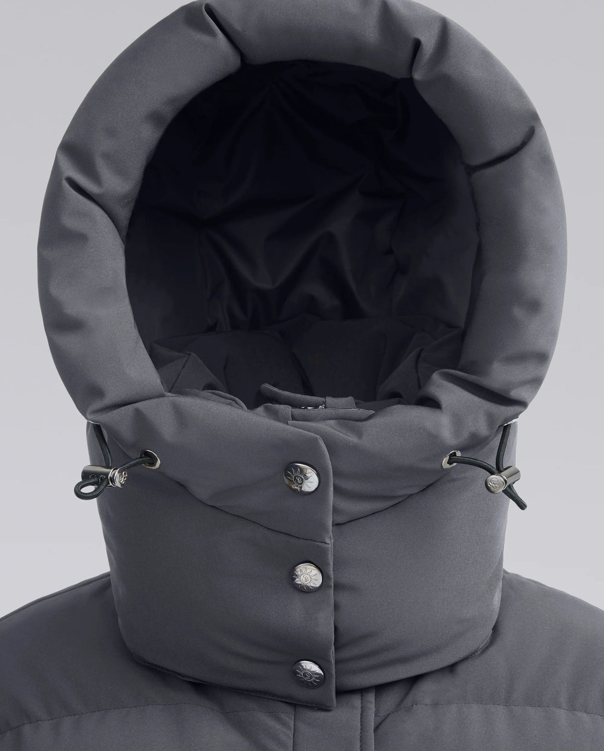 Close up of hood on Sandbanks Haven coat