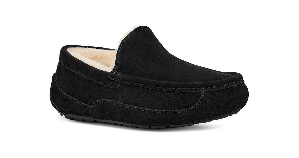 Mens UGG Ascot Black Slippers — view 2