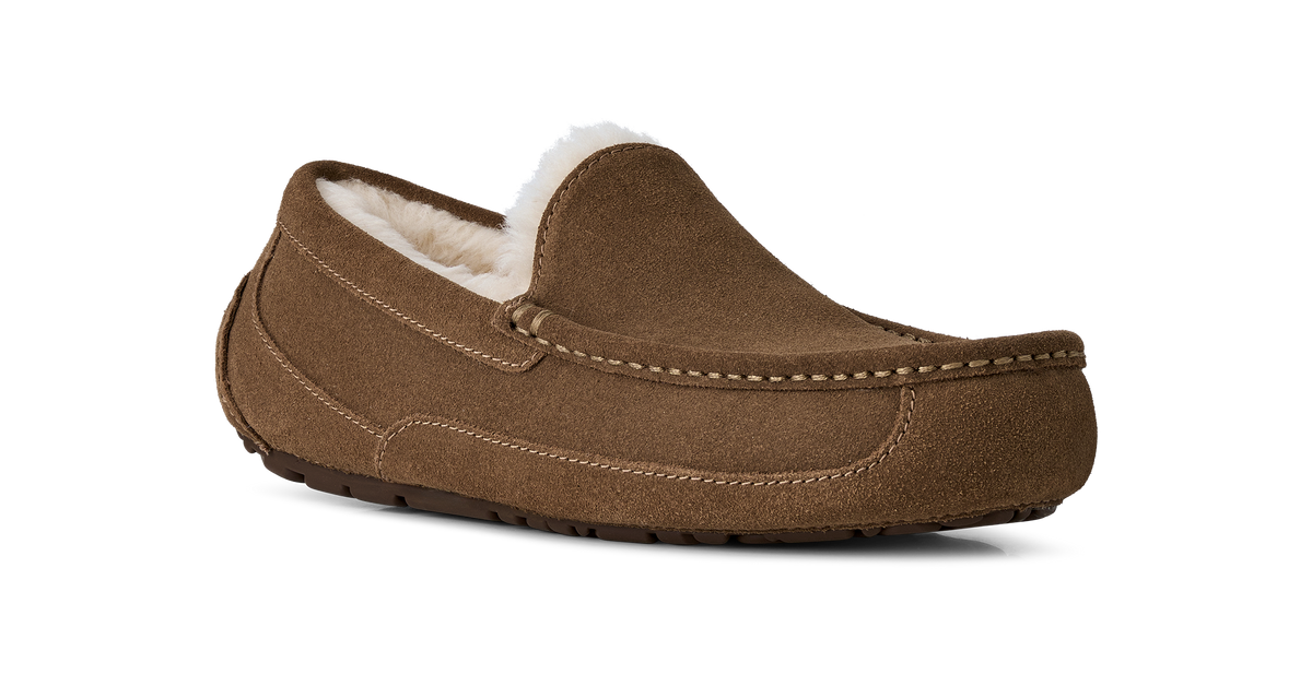 Mens UGG Ascot Light Bronze Slippers — view 7