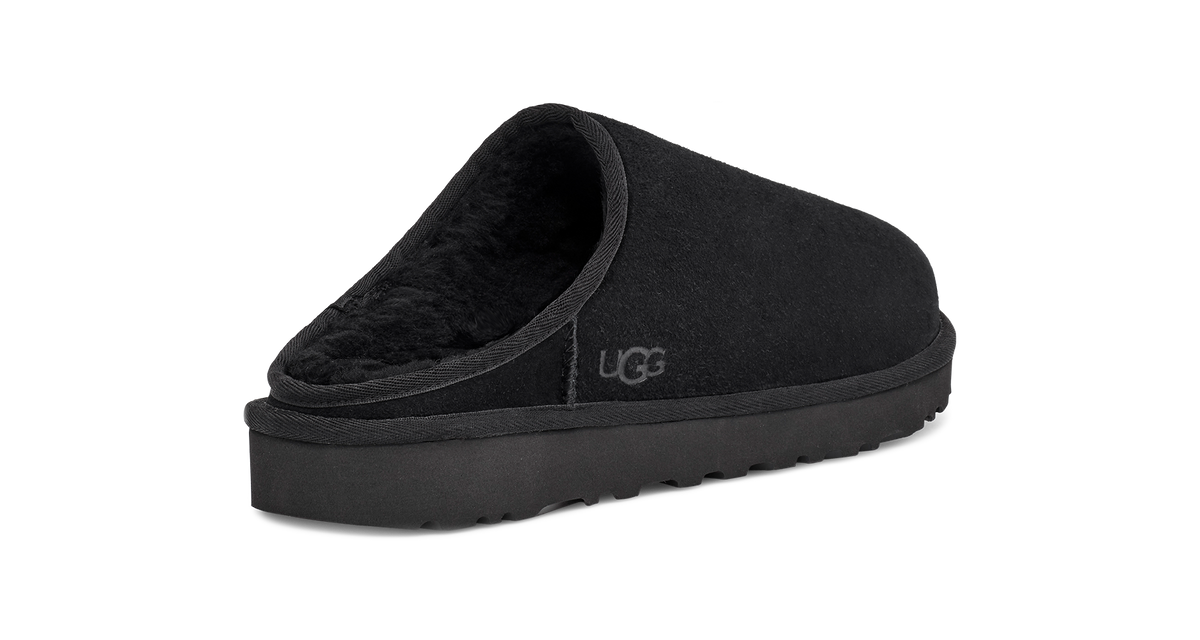Mens UGG Classic Slip On Slipper in Black — view 4
