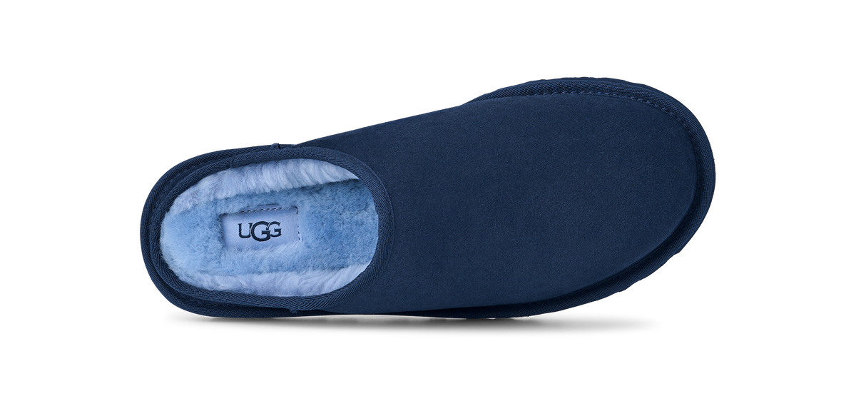 Mens UGG Classic Slip On Slipper in Deep Ocean Blue — view 6