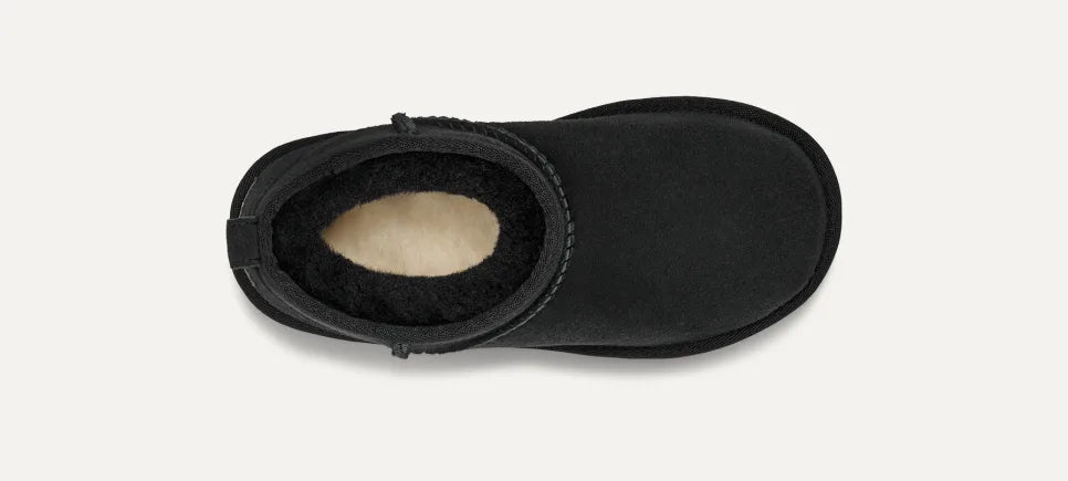 Girls UGG Junior Chestnut Ultra Mini Boot in Black — view 5