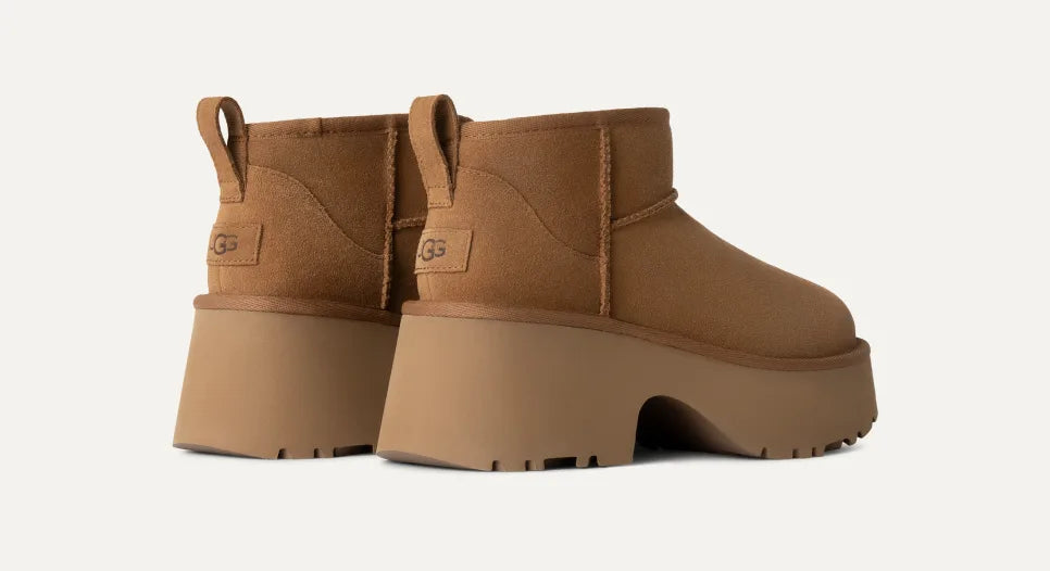 Women's UGG Classic Ultra Mini New Heights Boot in Chestnut — view 3