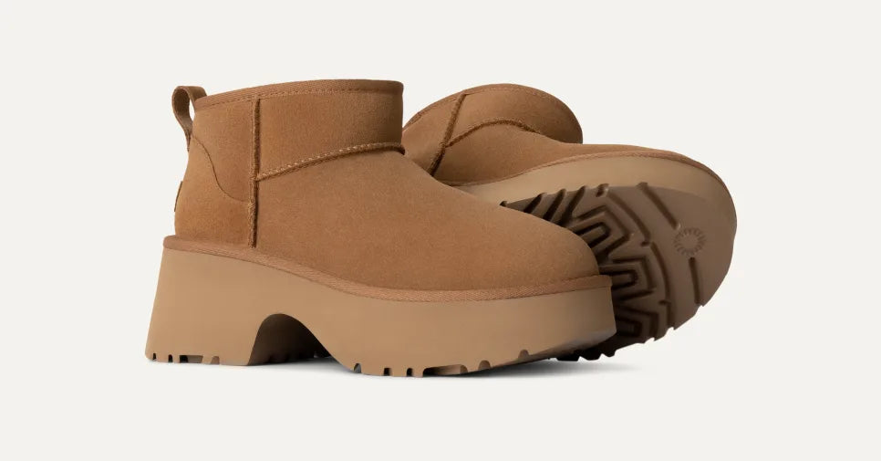 Women's UGG Classic Ultra Mini New Heights Boot in Chestnut — view 2