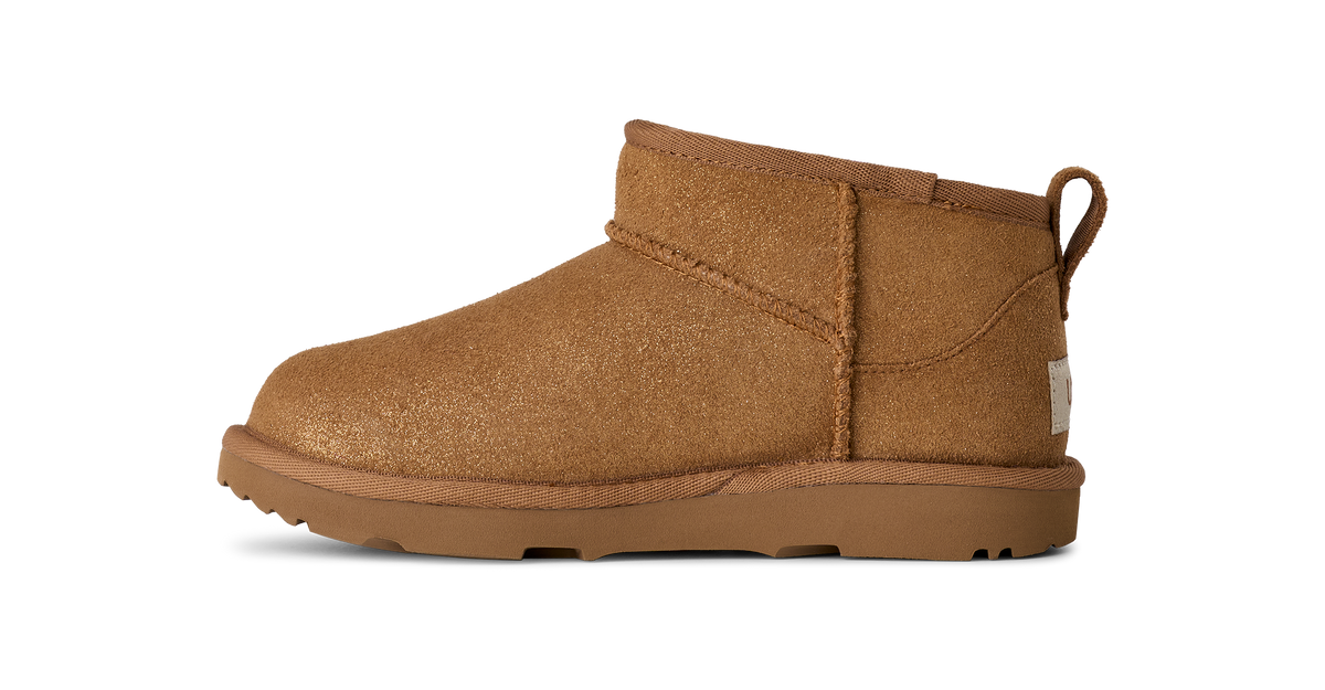 Unisex UGG Kids Classic Ultra Mini Dazzle in Chestnut — view 3