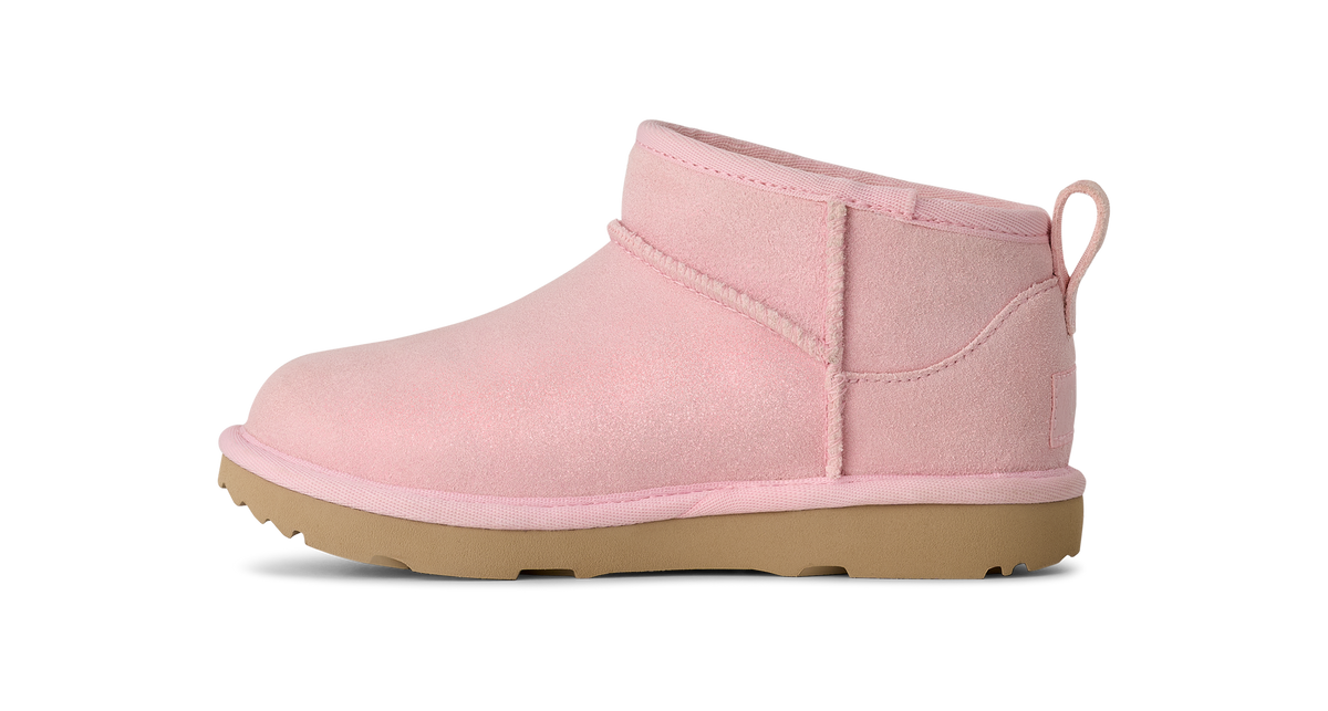 Unisex UGG Kids Classic Ultra Mini Dazzle in Ribbon Candy Pink — view 3