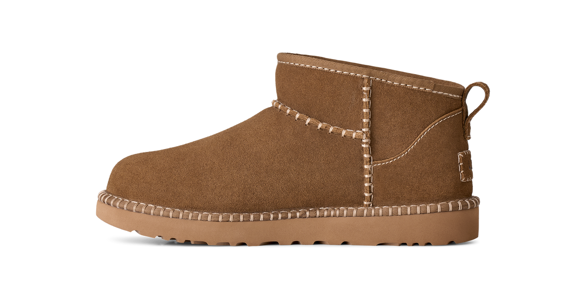 Women's UGG Classic Ultra Mini Botanic Boot in Light Bronze — view 3