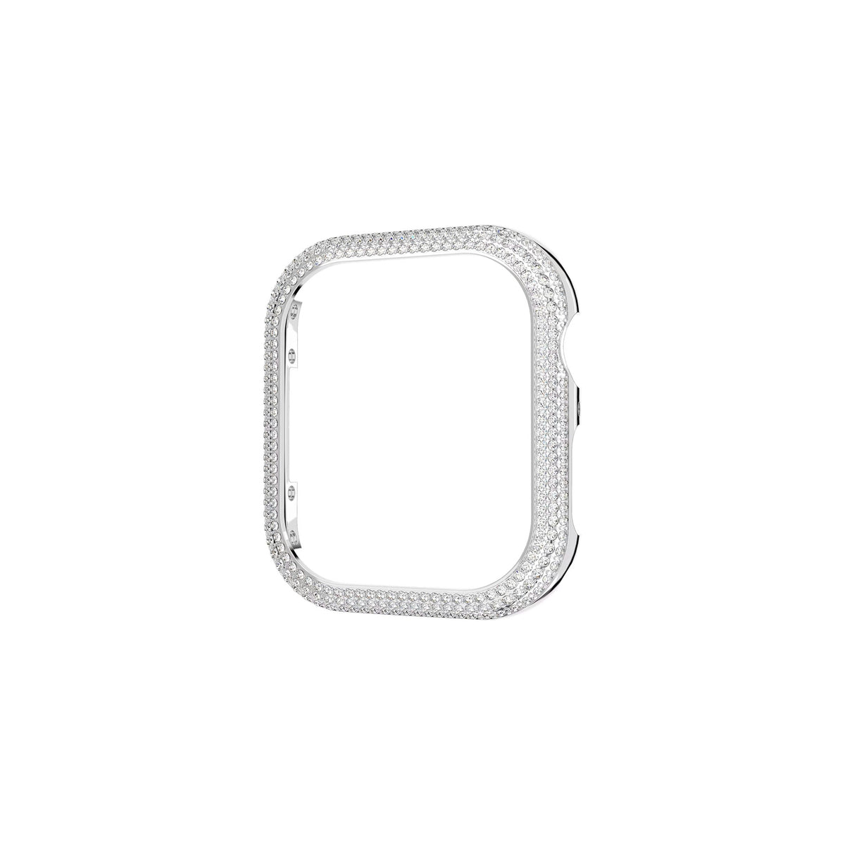 The Swarovski Sparkling 41mm rhodium-plated Apple Watch case, a silver metal jewelry case from Swarovski, at OD’s Jewellers in St Helens