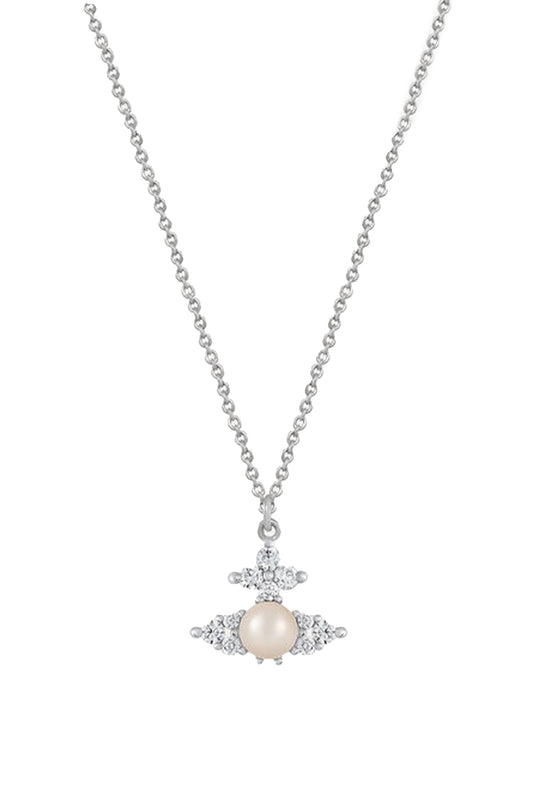 Vivienne Westwood Platinum Plated Feodora Pearl Necklace 630203EP-02P373-001