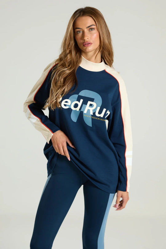 Women's Red Run Activewear LS Game Tee in Blue