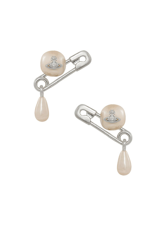 Vivienne Westwood Platinum Plated Claude Small Stud Earrings 62010363-02P103-