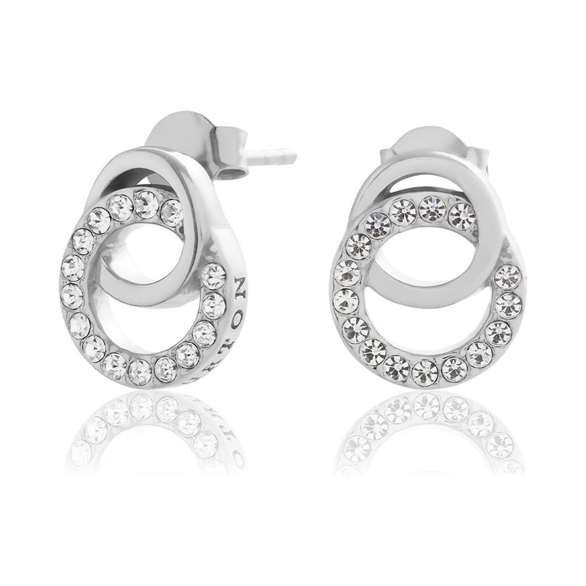 Olivia Burton interlink earrings with sparkling crystals, showcasing the jewelry's classic intertwined design.