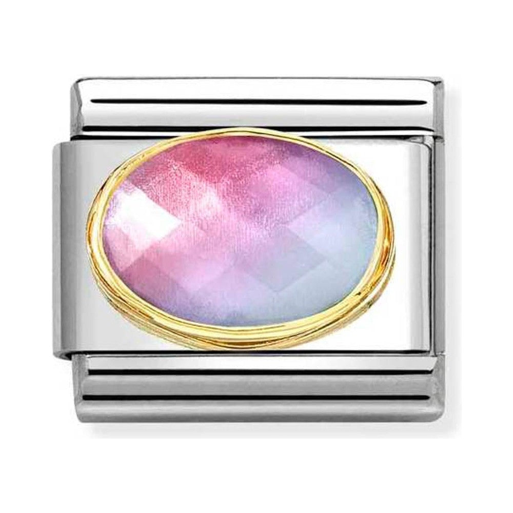 Nomination Composable Faceted Light Blue/ Rose Graduated Oval Charm *