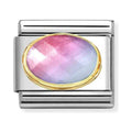 Nomination Composable Faceted Light Blue/ Rose Graduated Oval Charm *