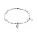 Silver charm bracelet with diamond accent.