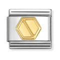Composable Nomination Classic Link with a gold-tone hexagon design, perfect for personalized charm bracelets.