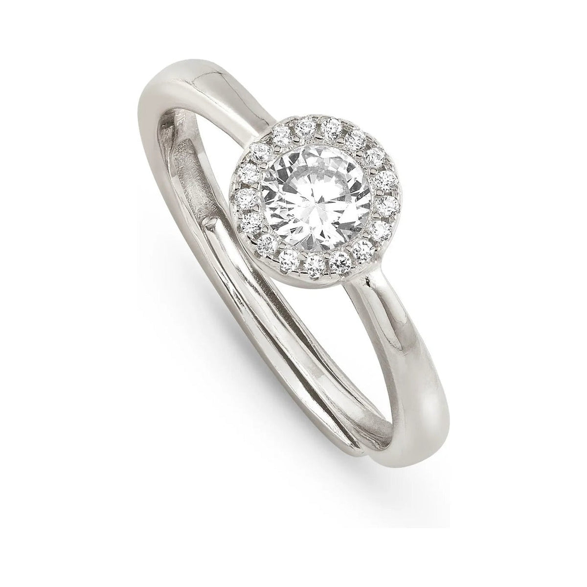 Nomination Seidivina Cubic Zirconia Halo Adjustable Ring Silver by Nomination Italy