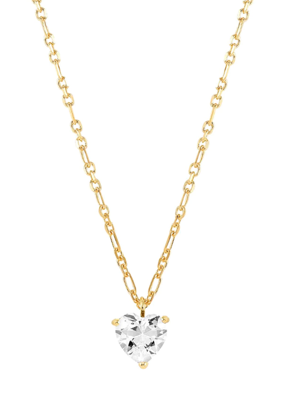 Sparkling Love necklace with silver and gold plated heart pendant detail. Sweet and stylish Nomination jewelry.