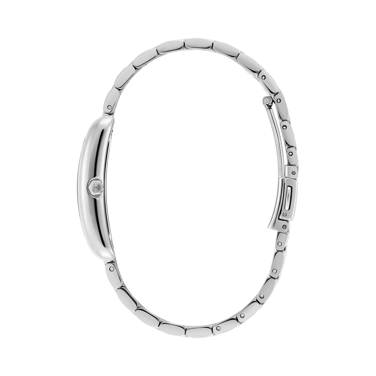 The Olivia Burton Grove Grey Tank Dial Bracelet Watch, a grey stainless bracelet watch from Olivia Burton, available at OD’s Jewellers in St Helens