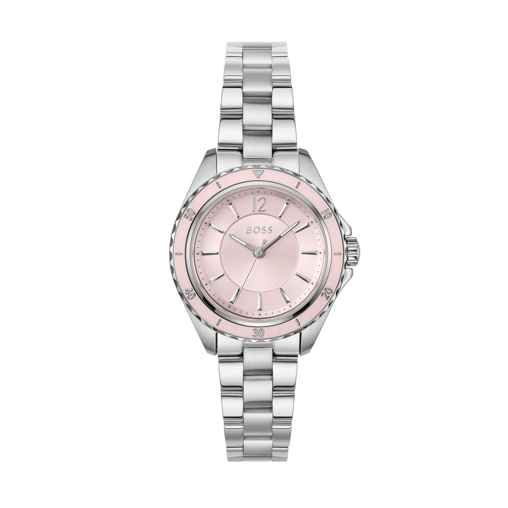 BOSS Sage Aqua Ladies Pink Dial Bracelet Watch