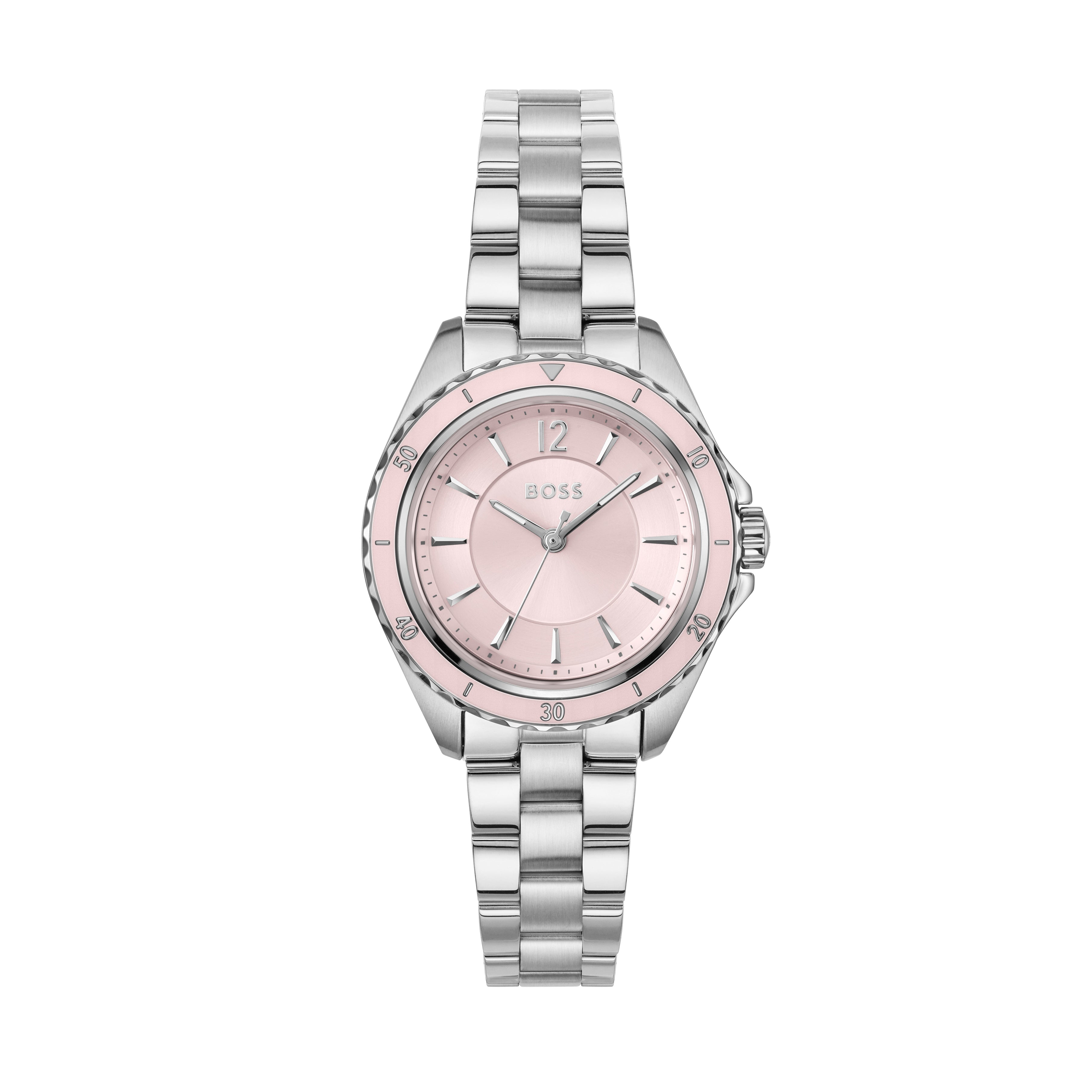 BOSS Sage Aqua Ladies Pink Dial Bracelet Watch