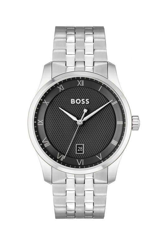 BOSS Mens Principle Black Dial Bracelet Stainless Steel Watch