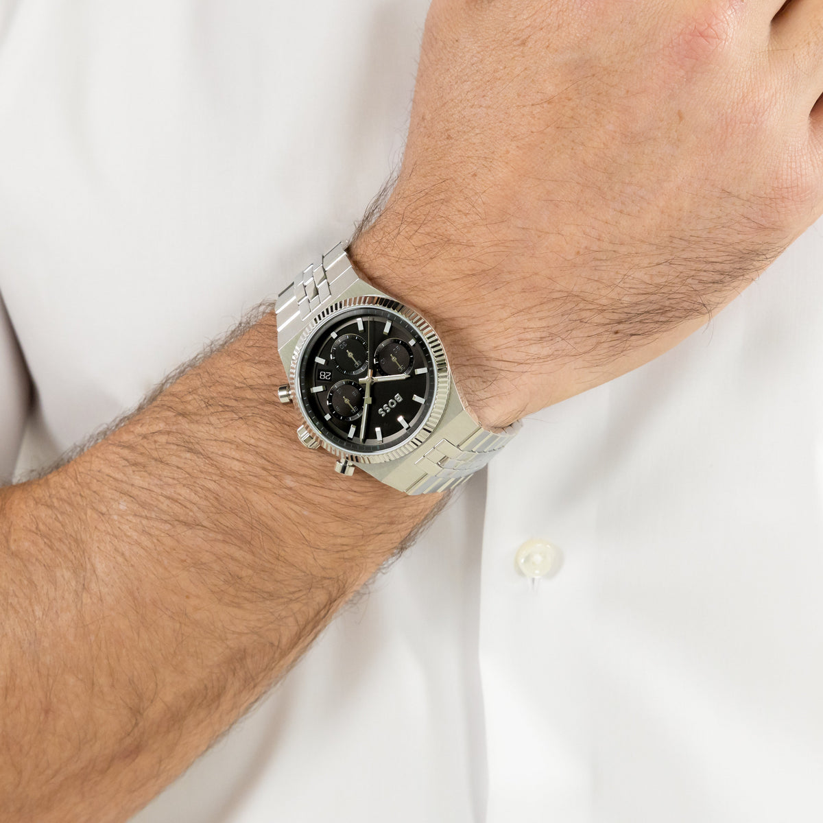 BOSS Mens Candor Prime Black Dial Bracelet Watch — view 4