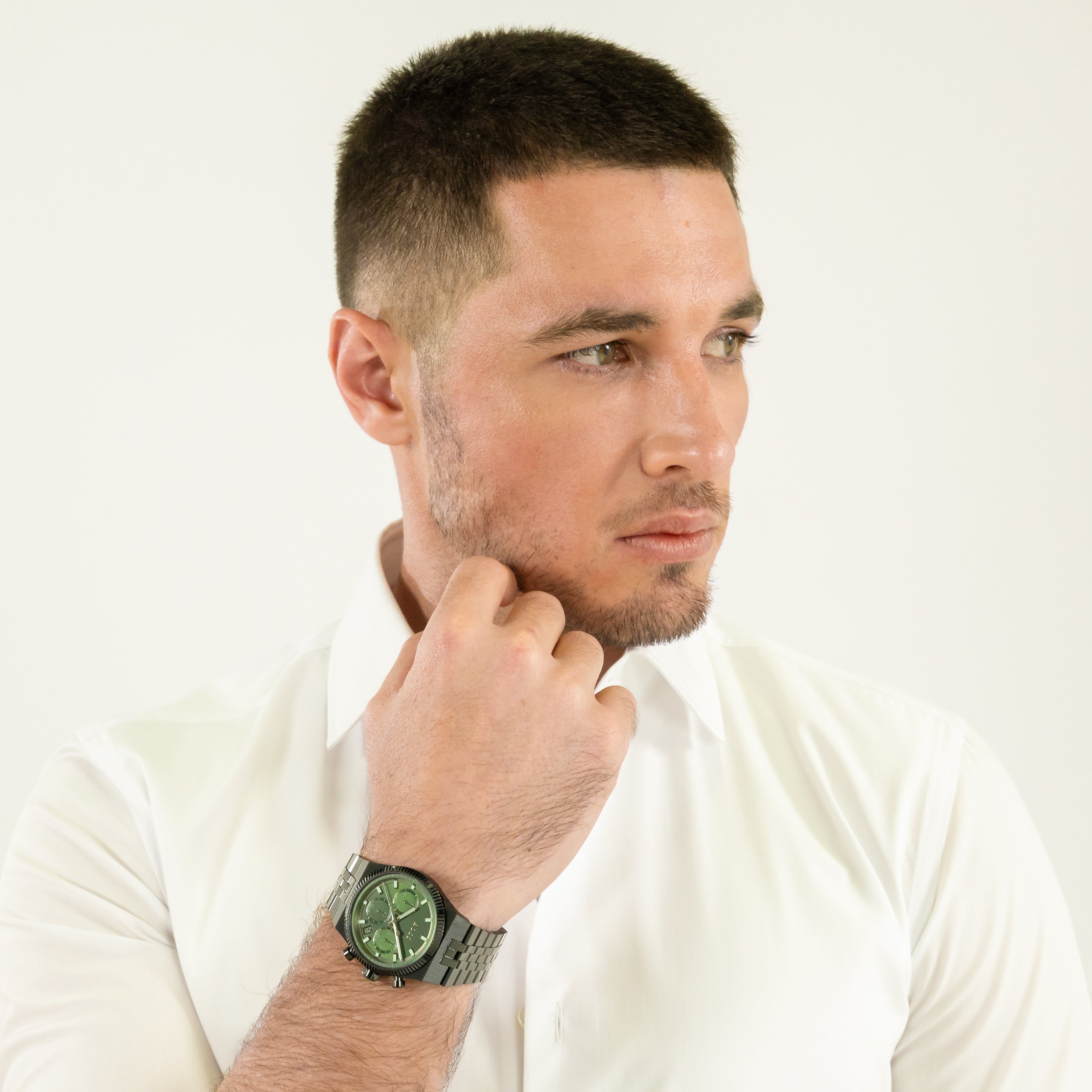 BOSS Mens Candor Prime Green Dial Bracelet Watch — view 5