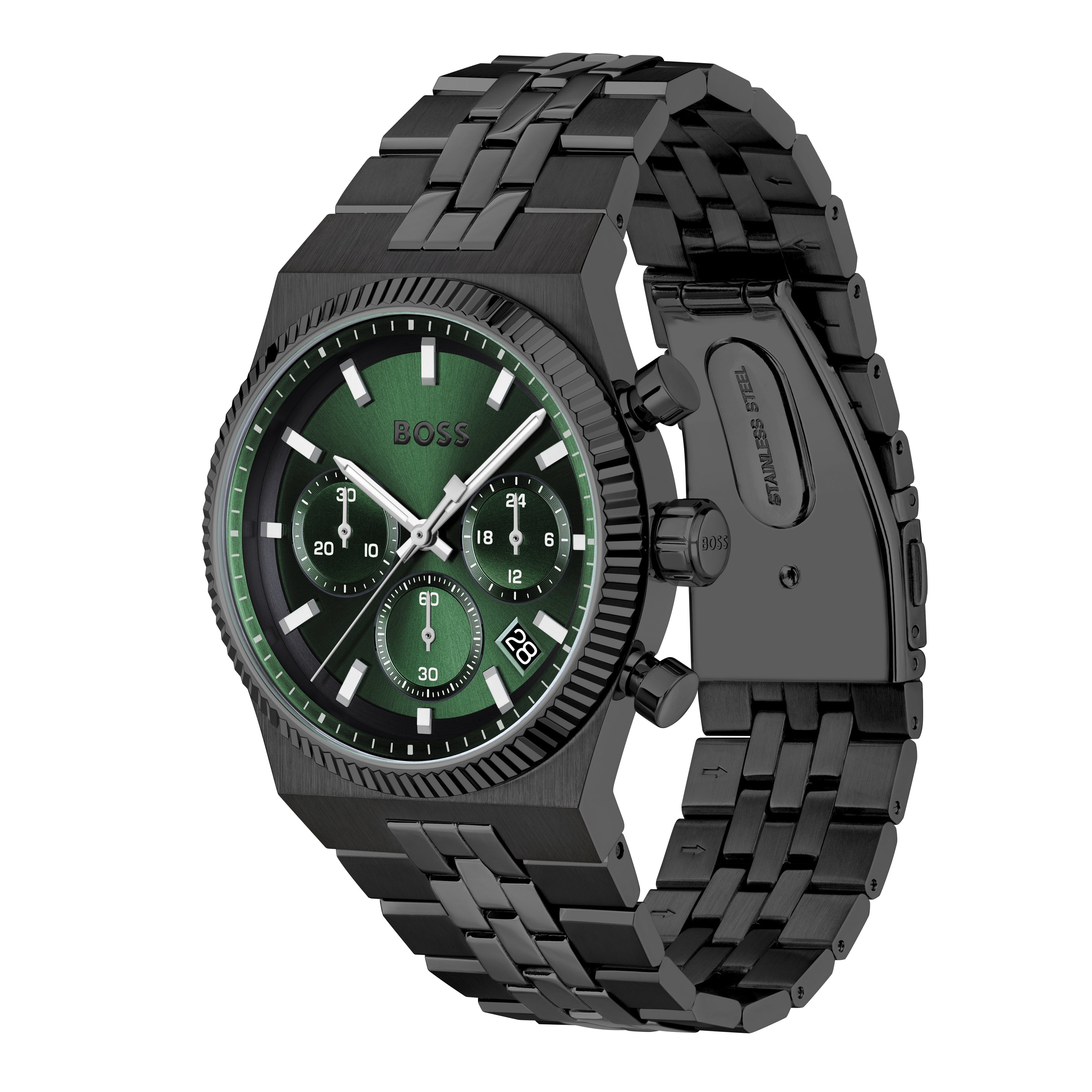 BOSS Mens Candor Prime Green Dial Bracelet Watch — view 2