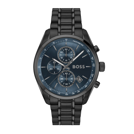 BOSS Mens Grand Prix 44 Blue Dial Bracelet Watch
