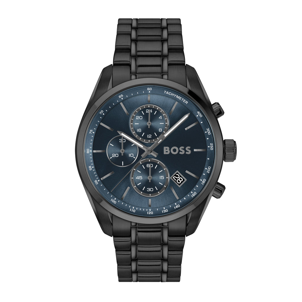 BOSS Mens Grand Prix 44 Blue Dial Bracelet Watch