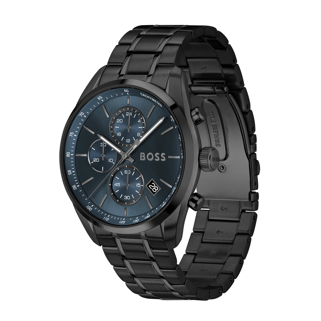 BOSS Mens Grand Prix 44 Blue Dial Bracelet Watch — view 2