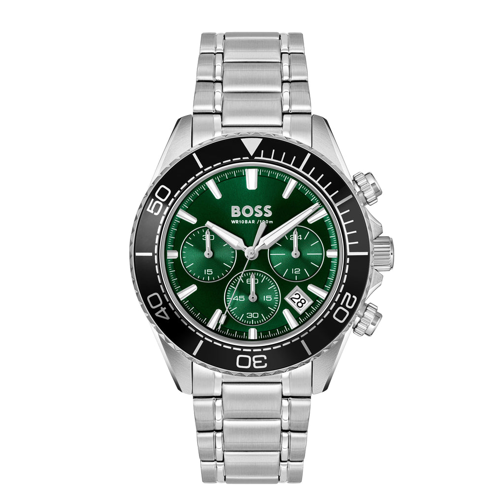 BOSS Mens Sealiner Green Dial Bracelet Watch