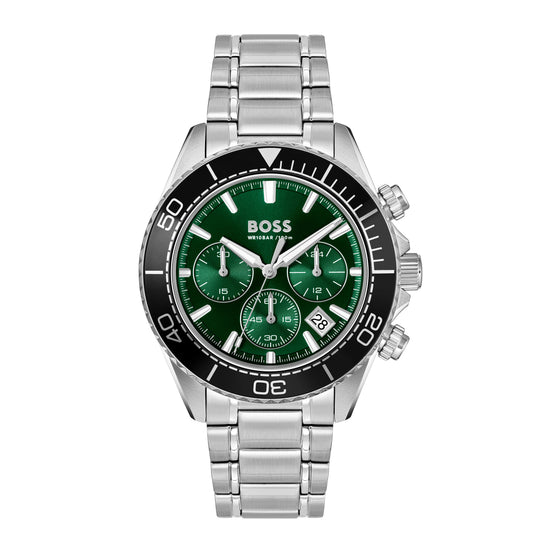 BOSS Mens Sealiner Green Dial Bracelet Watch