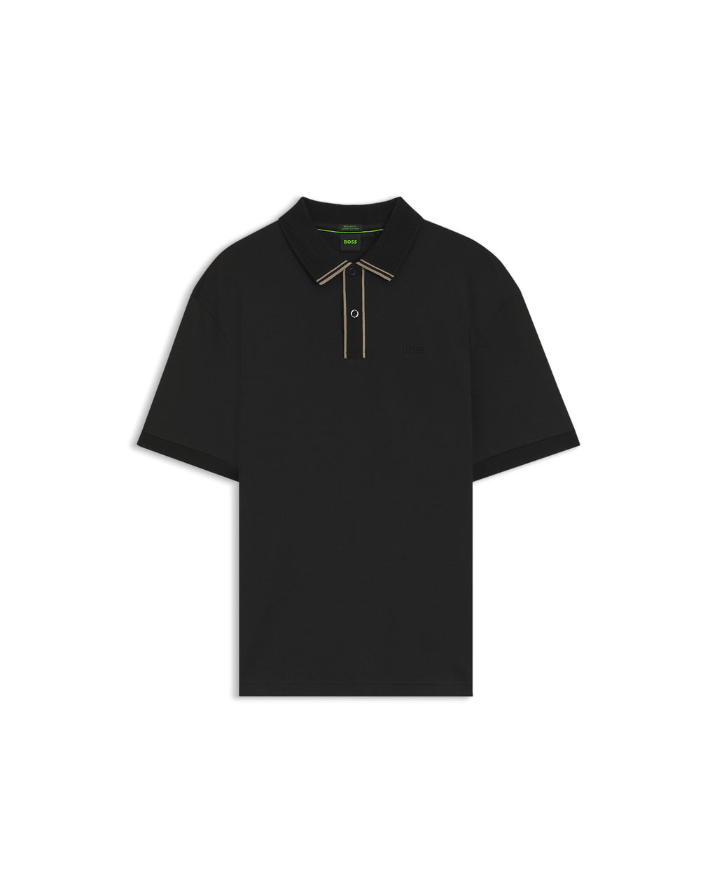 BOSS Green PL Cord Paddy Black Polo Shirt