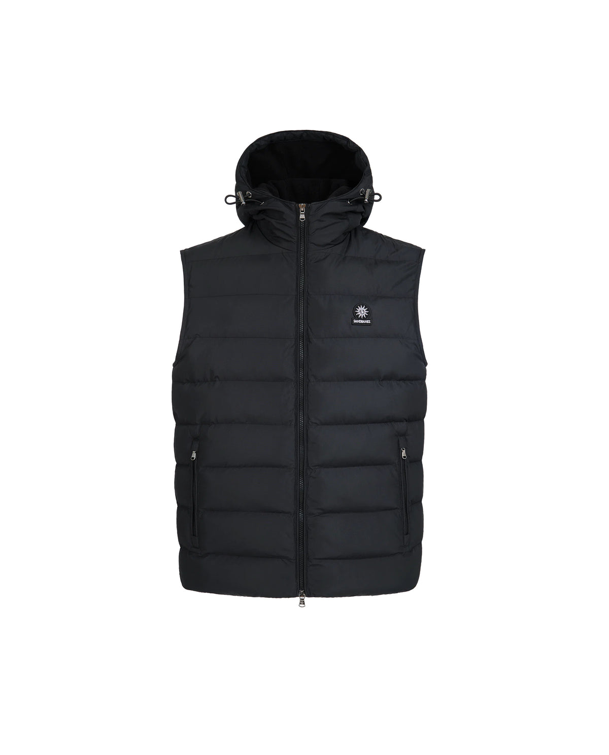 Men's Sandbanks Frontier Micro Puffer Hooded Gilet in Black
