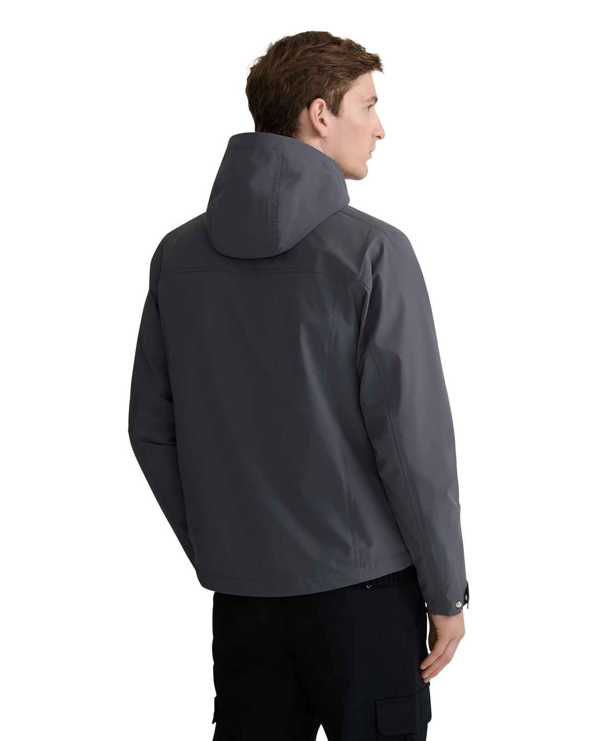 Men's Sandbanks Hooded Waterproof Shell Jacket in Charcoal