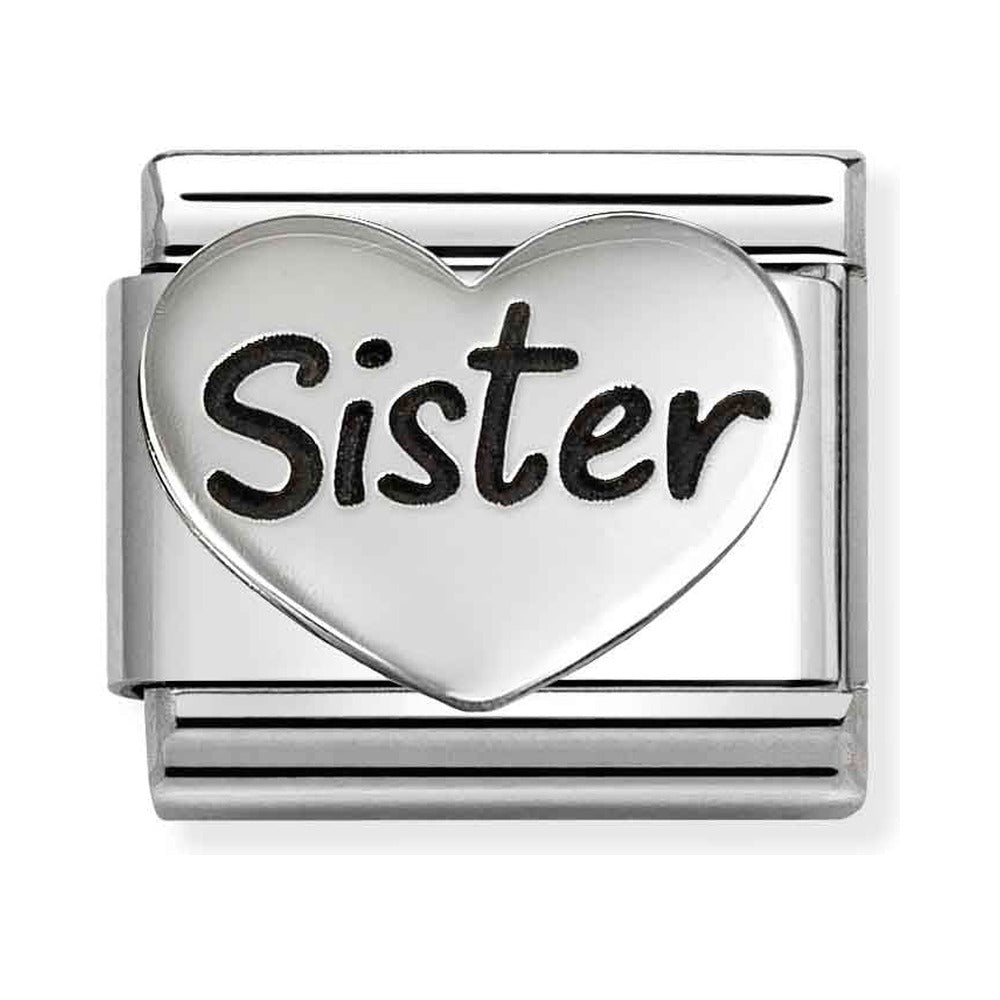 Nomination Composable Silver Sister Heart Charm 330114/20