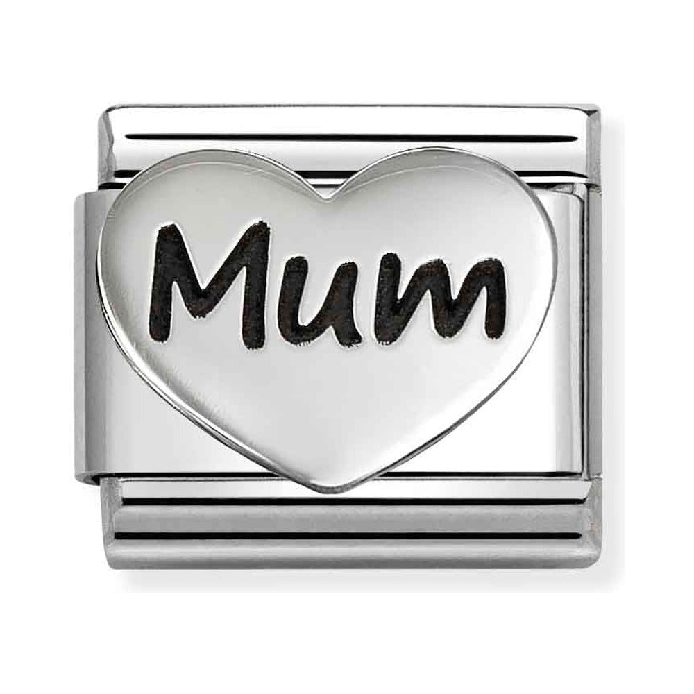 Nomination Composable Silver Mum Heart Charm 330114/22