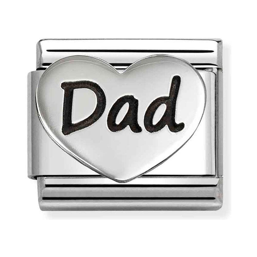Nomination Composable Silver Dad Heart Charm 330114/24
