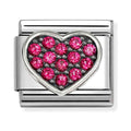 Nomination Composable Silver Red CZ Pavé Heart Charm 330322/26