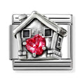 Nomination Composable Silver Red Heart CZ House Charm 330327/32