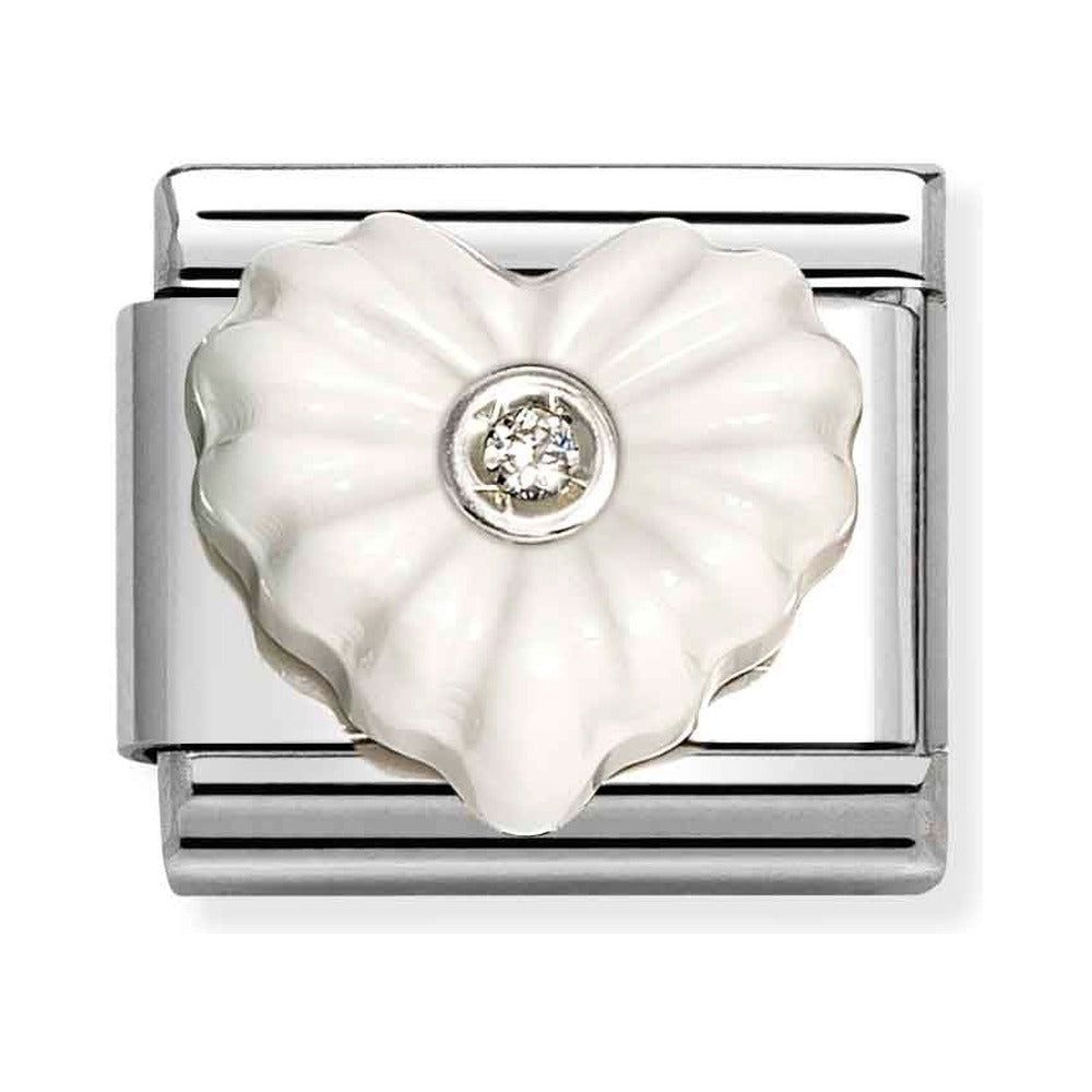 Nomination Composable Silver White Heart Charm 330512/25
