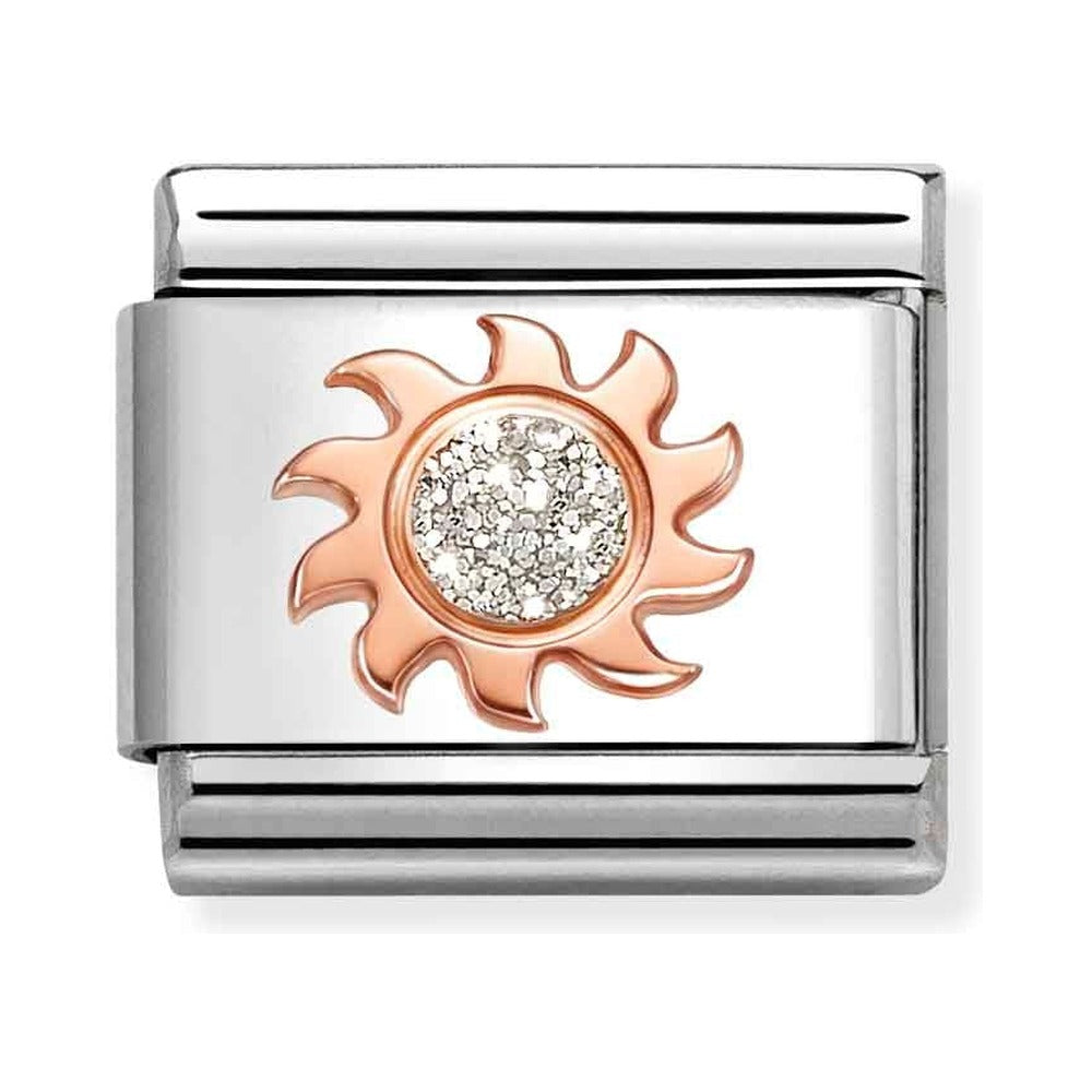 Nomination Composable Rose Gold Glitter Sun Charm 430205/28