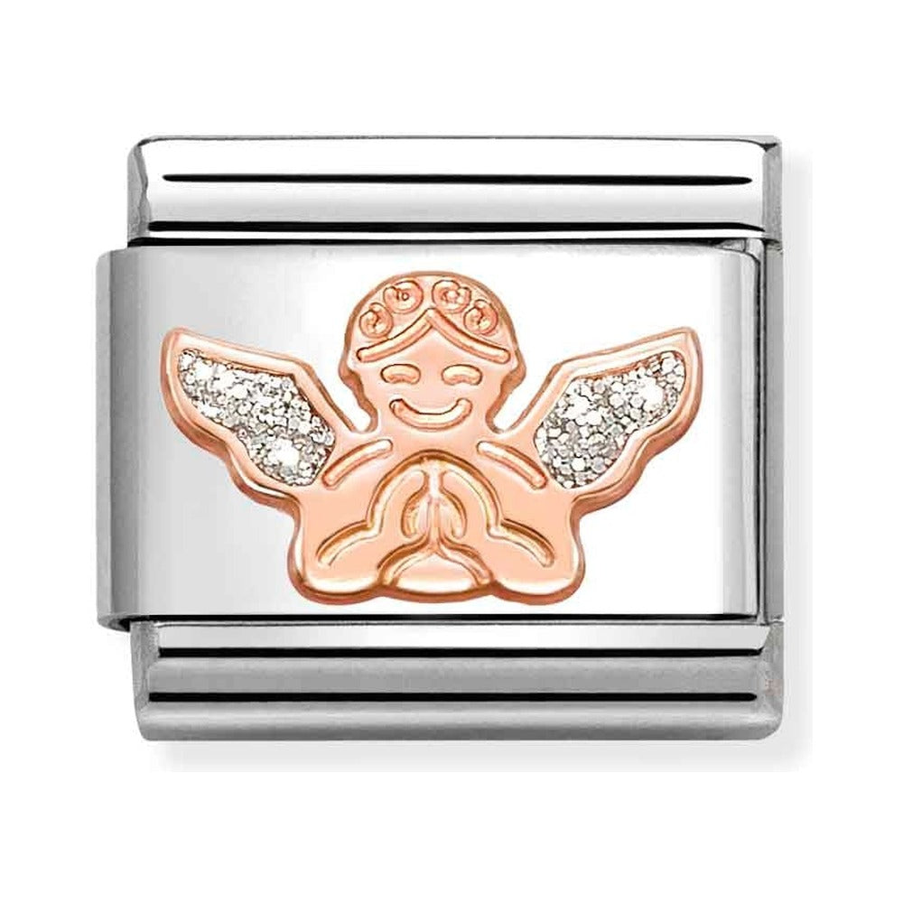 Nomination Composable Rose Gold Glitter Angel Charm 430205/30